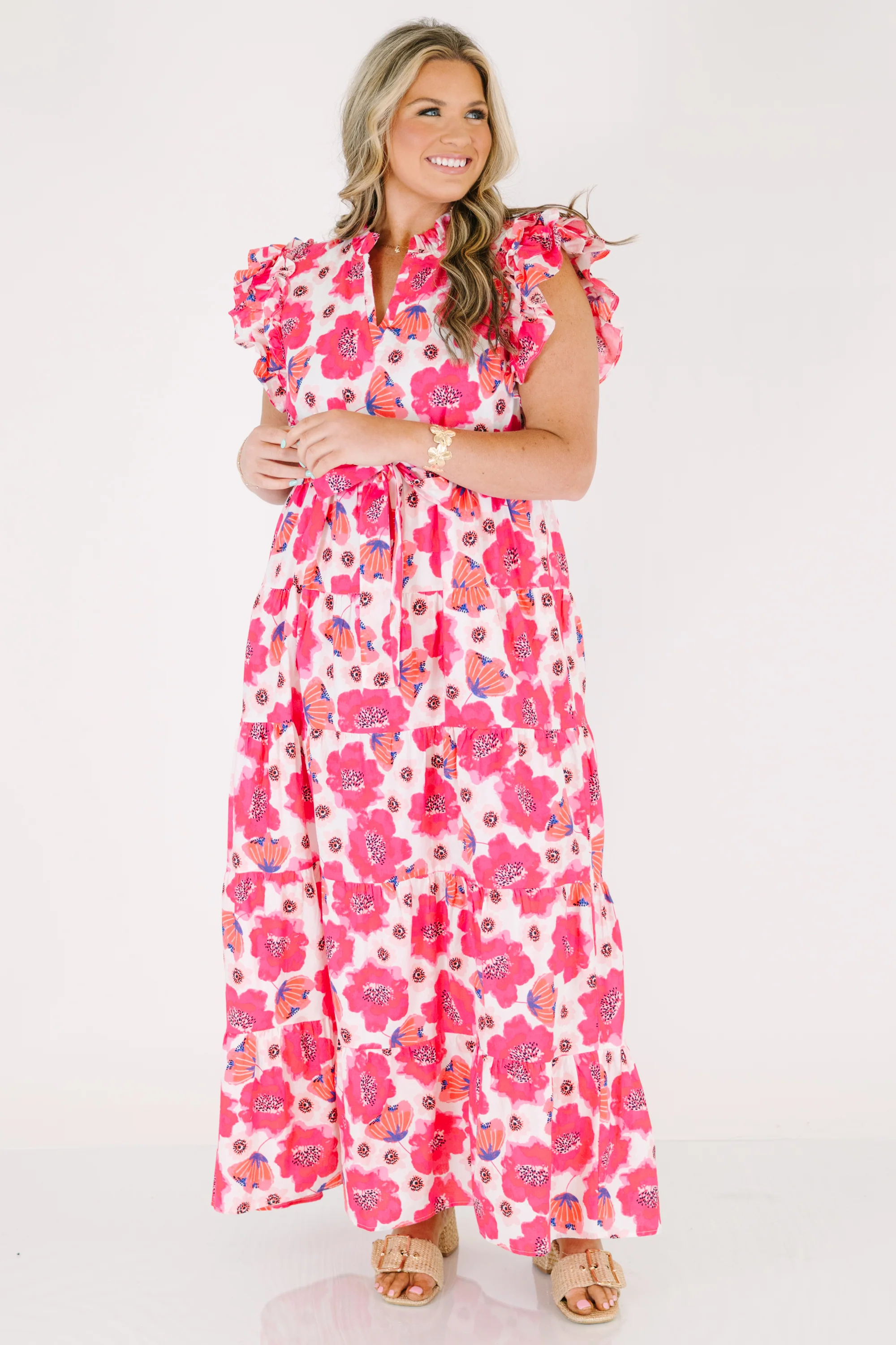 Venetian Garden Dress, Fuchsia - Image 4