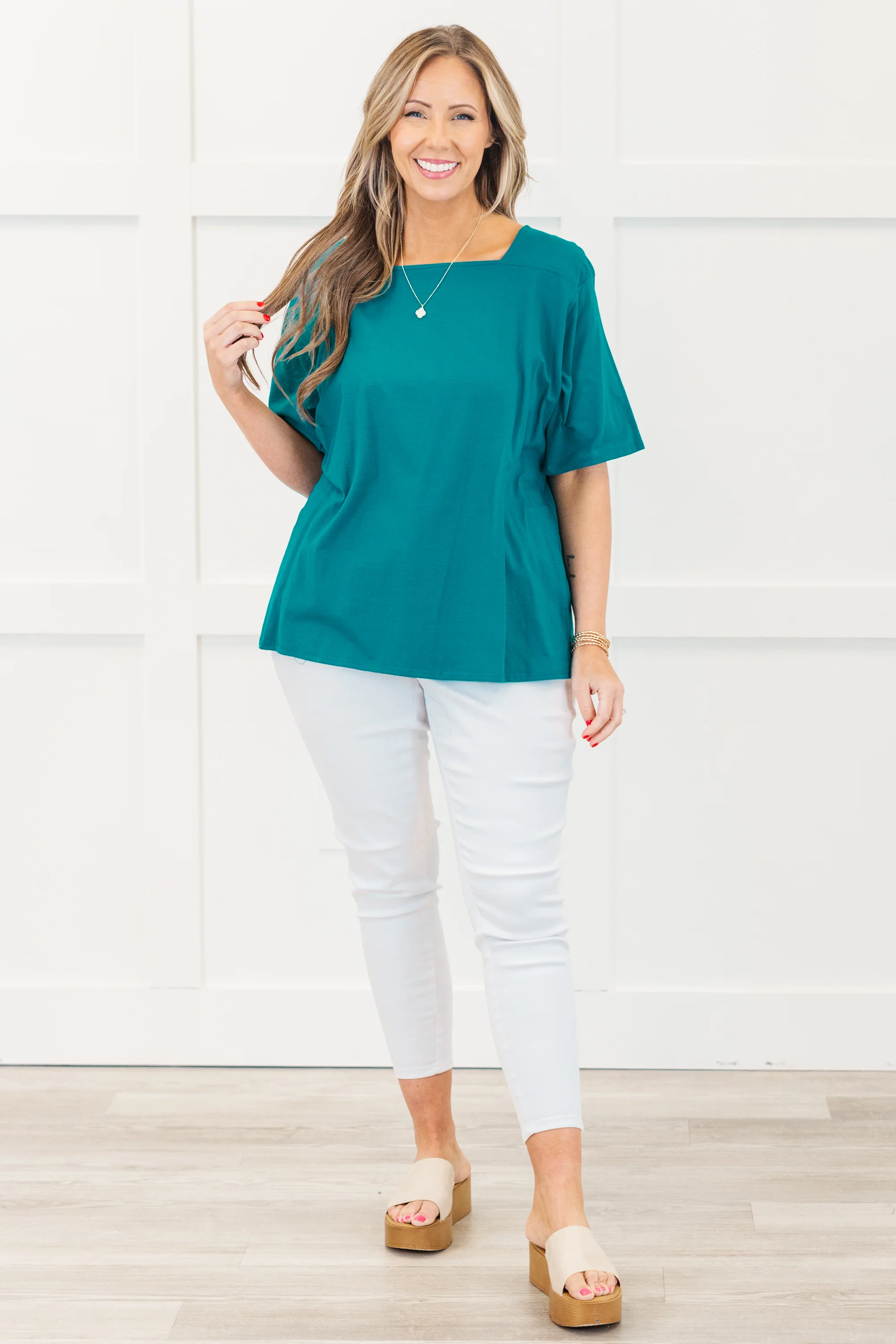 Vivid Imagination Top, Turquoise - Image 2