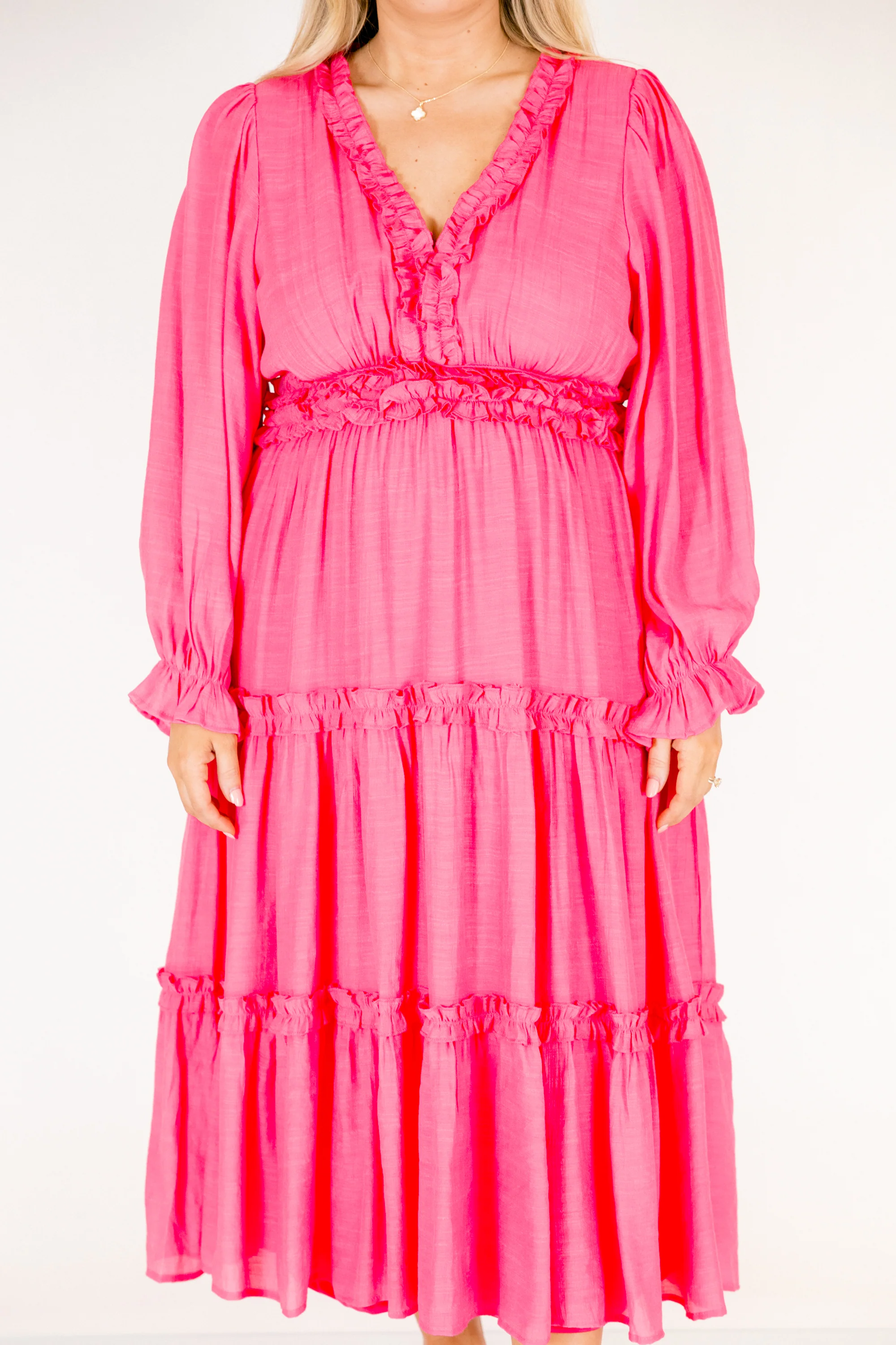 Vivid Palms Dress, Hot Pink - Image 5