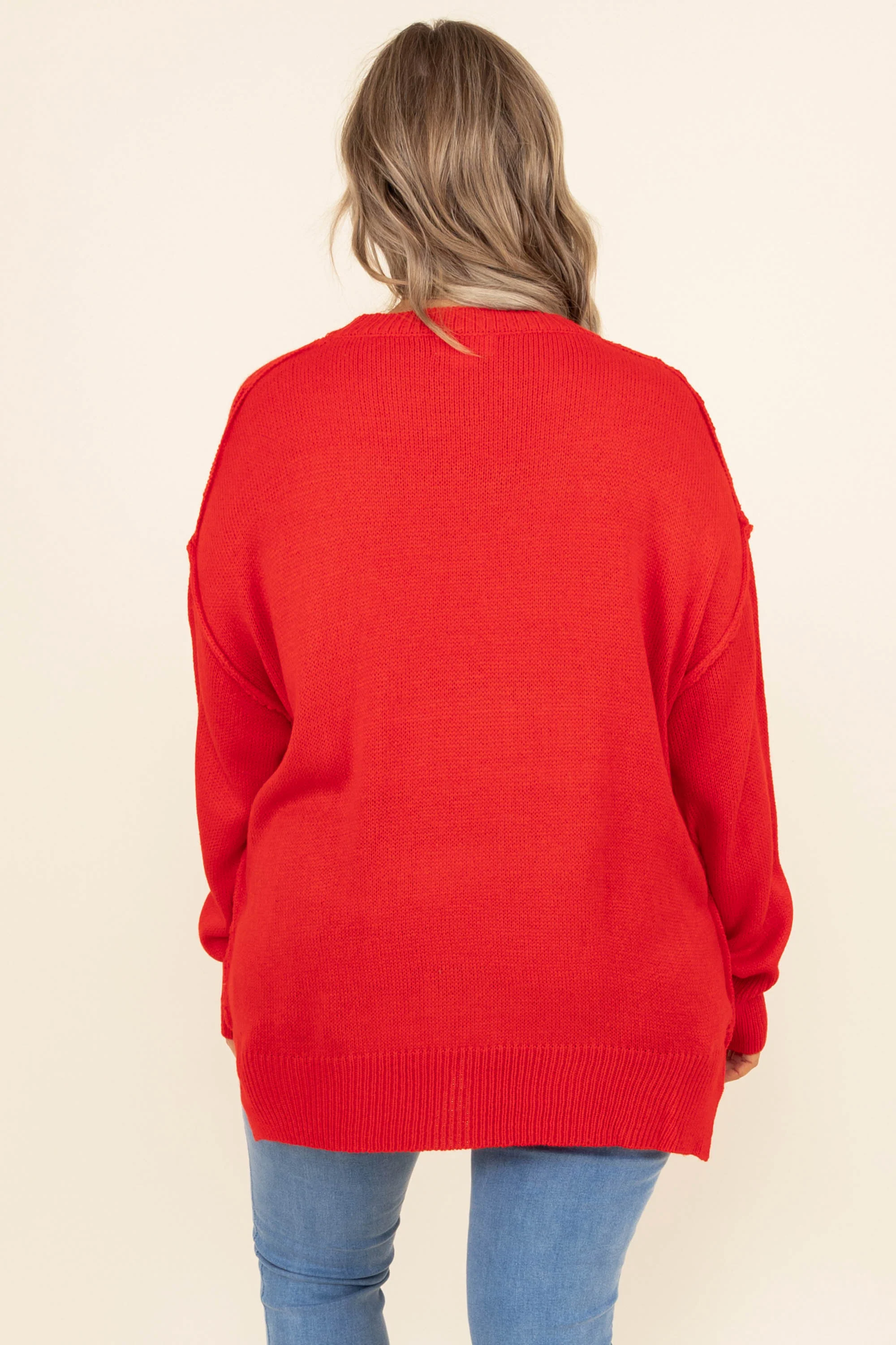 Waiting On A Sign Sweater, Red - Image 5