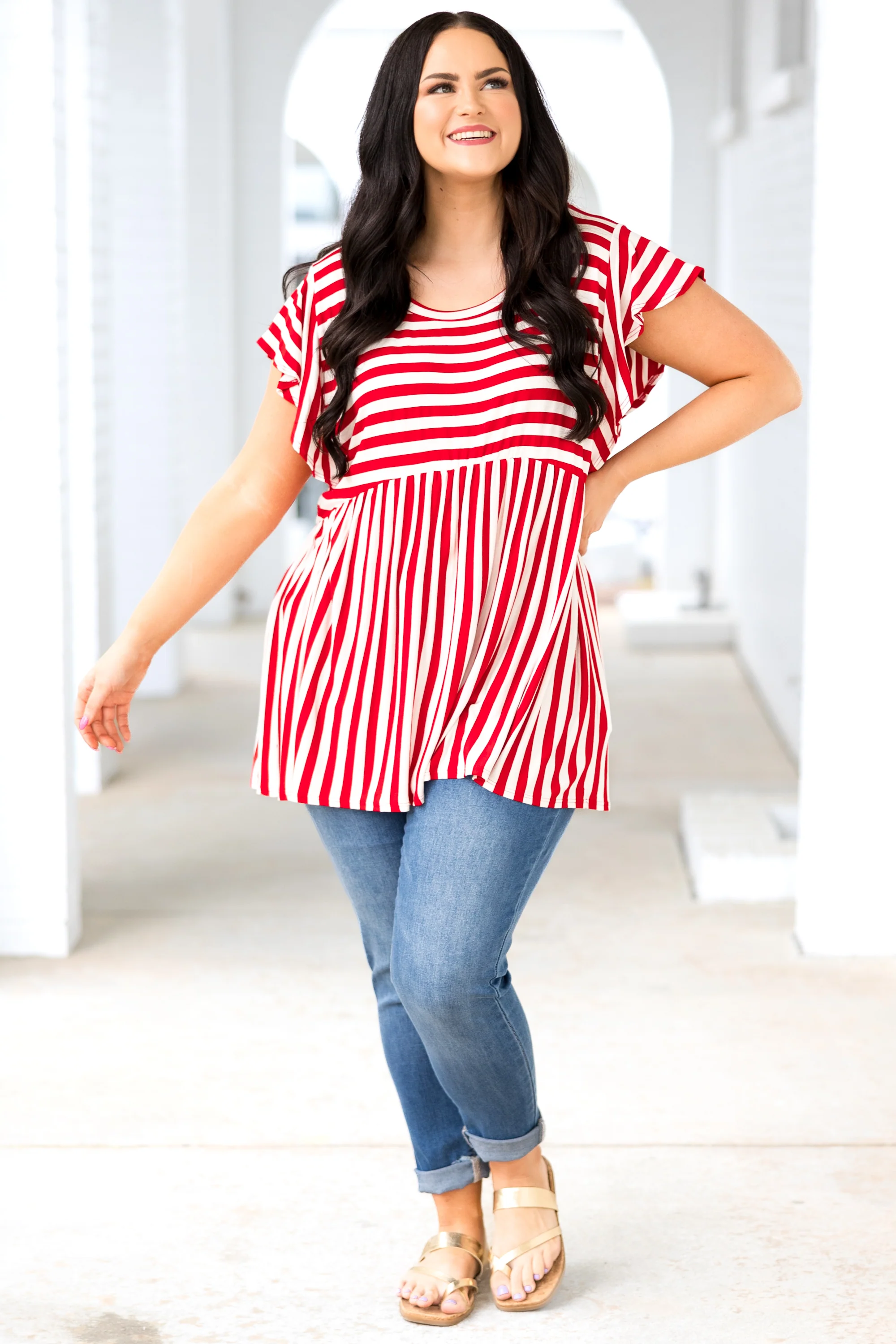 Waldo Top, Red/Ivory - Image 4