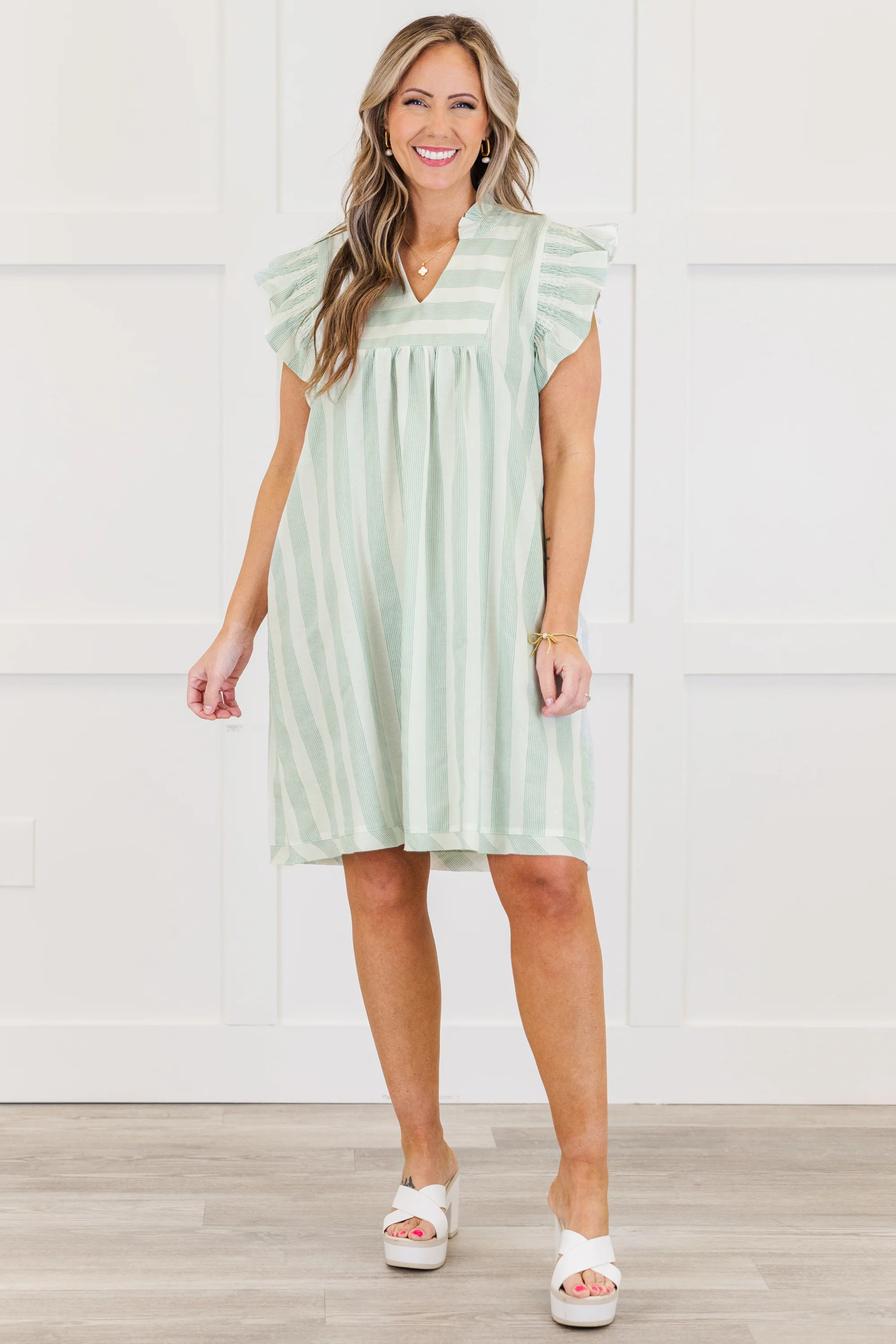Walk and Talk Dress, Green - Image 3