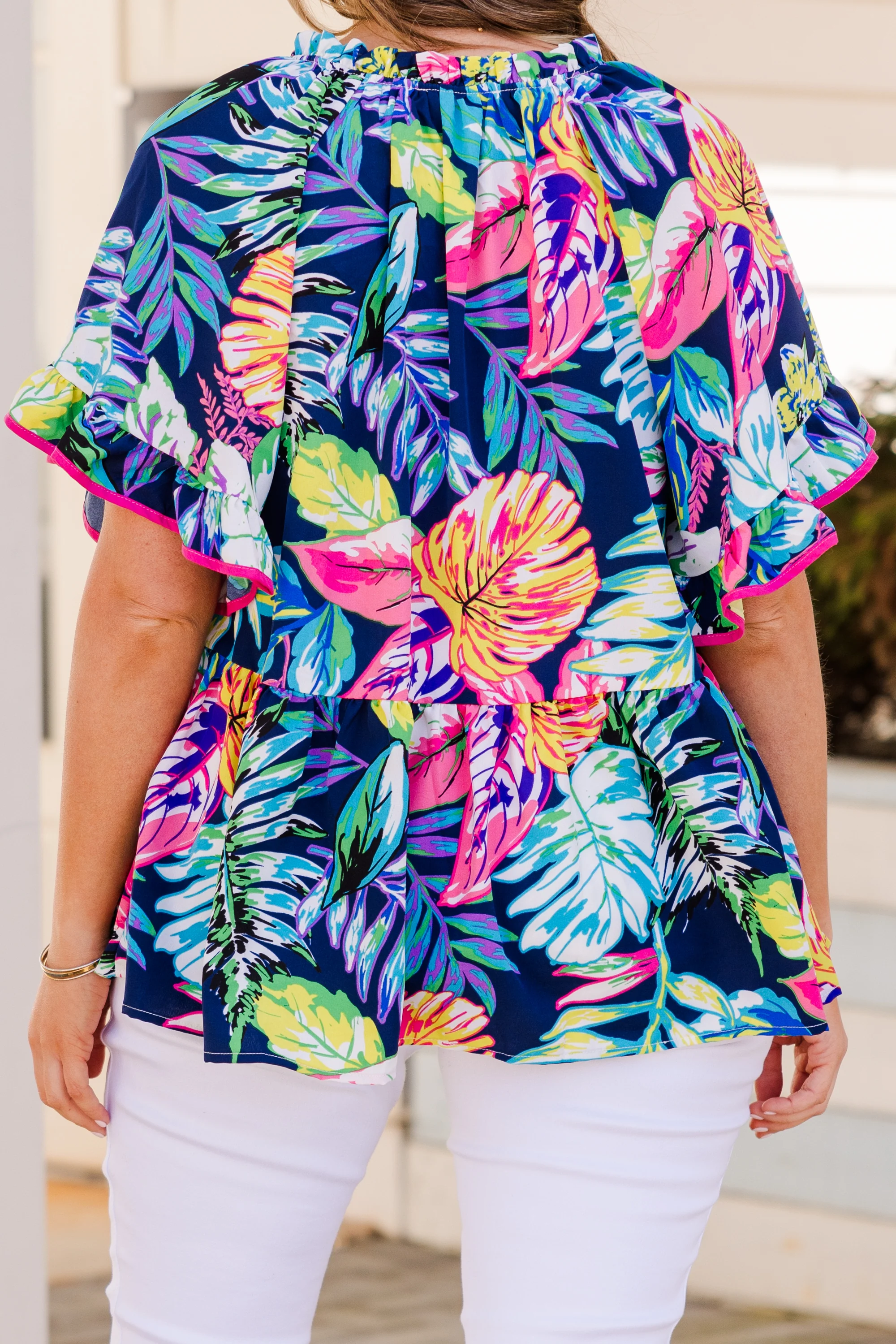 Walk Through Life Top, Navy - Image 6