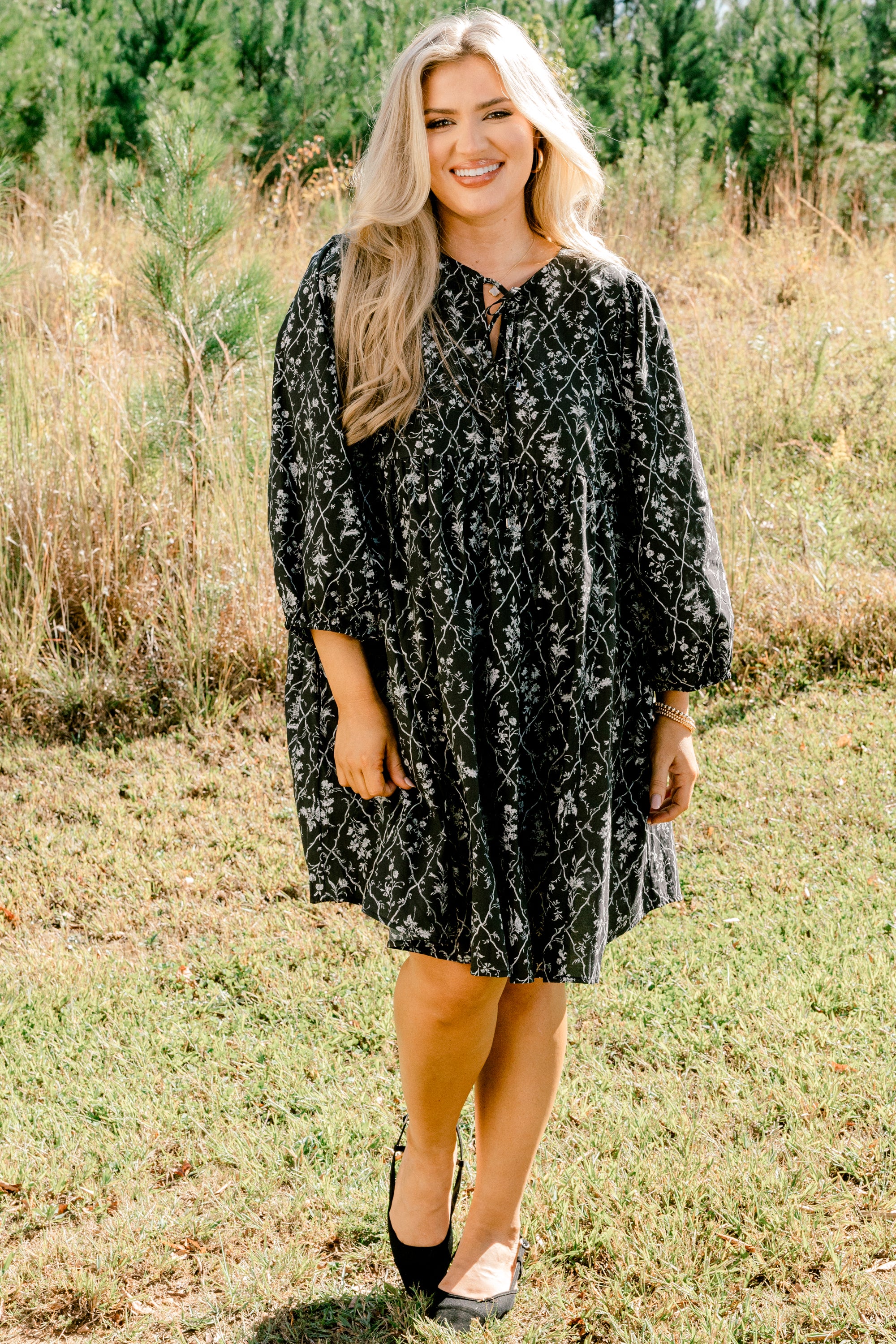 Walking On Air Dress, Black Floral - Image 3