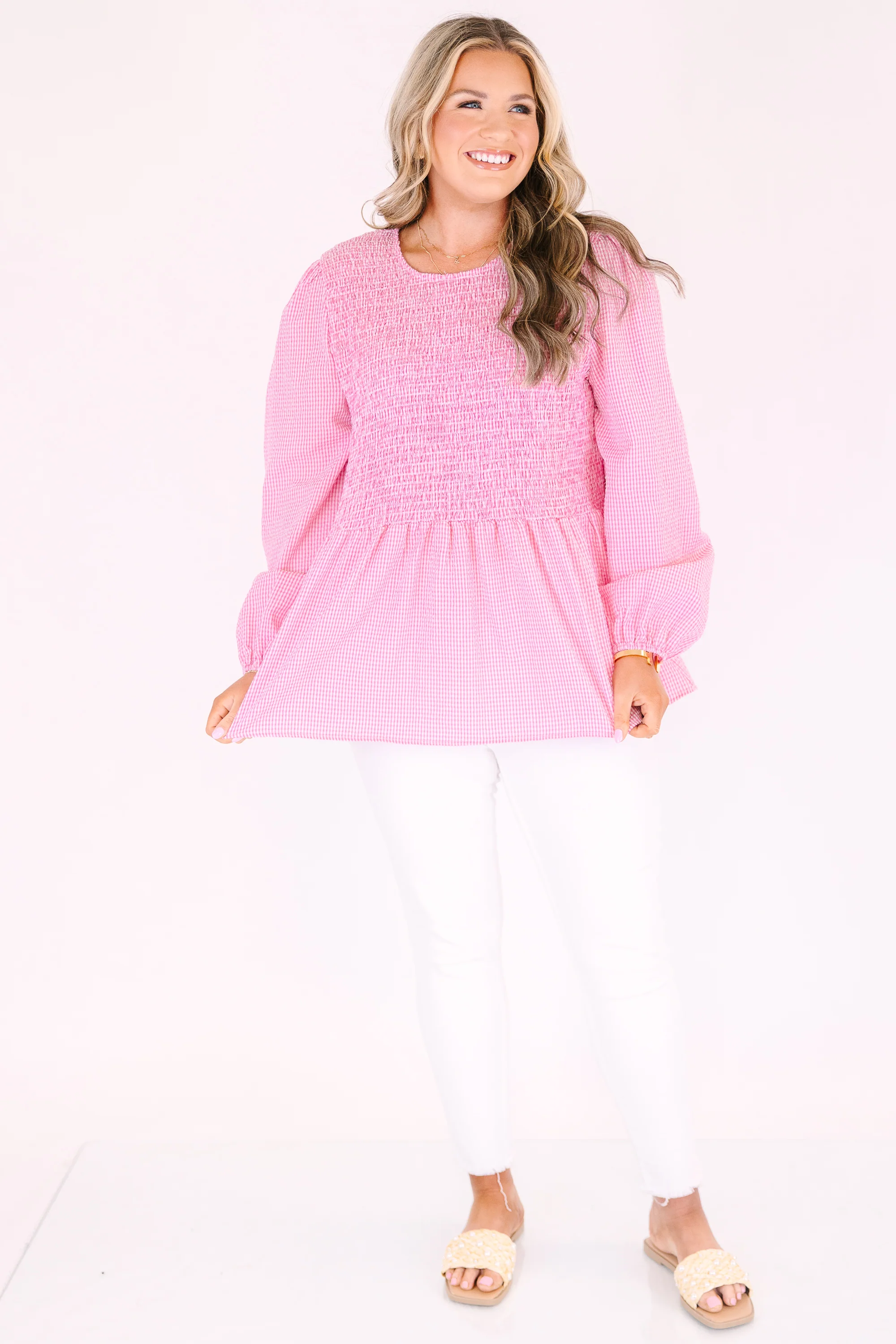 Wallflower Kisses Top, Pink Gingham - Image 3