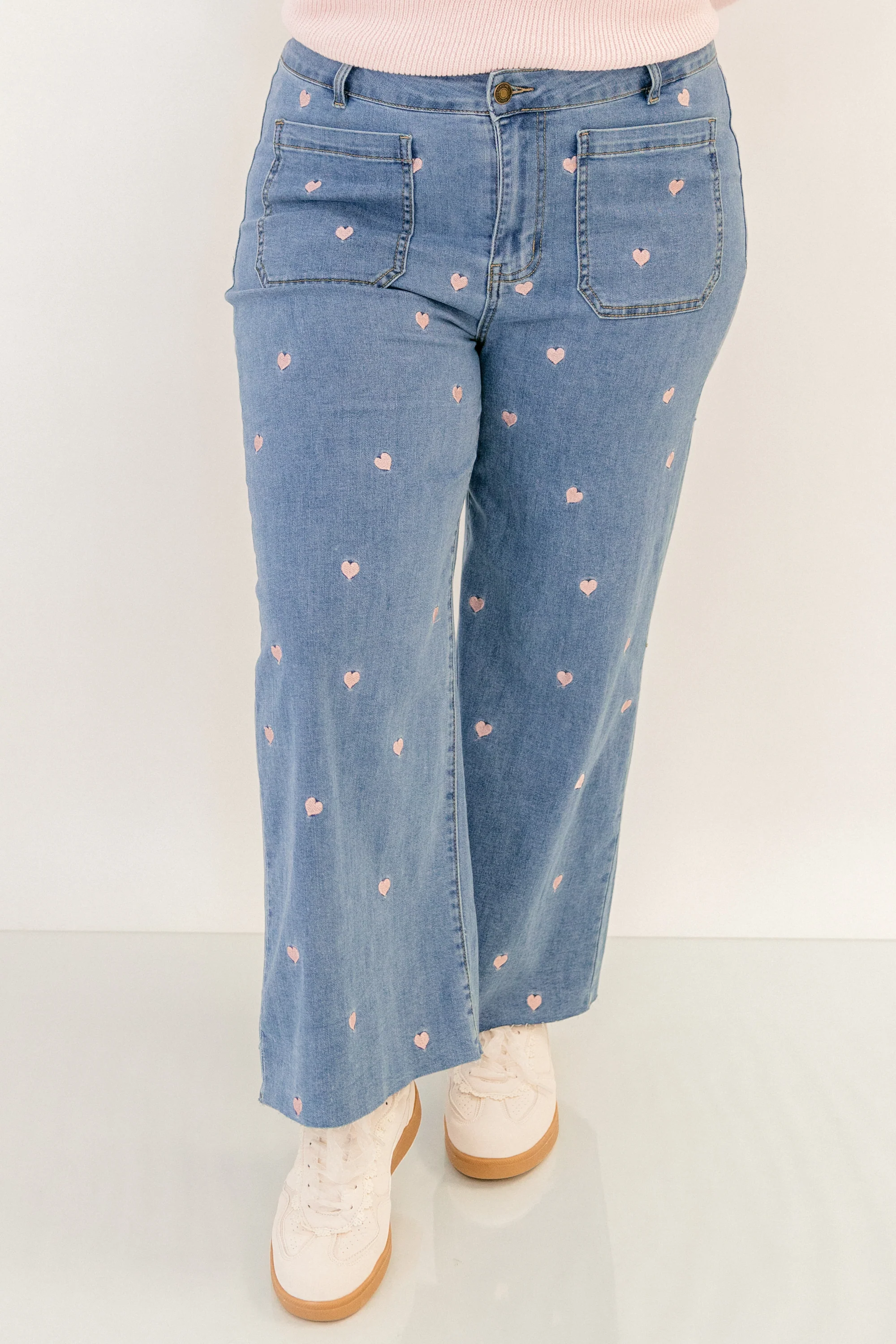 Wash Me Away Jeans, Heart Embroidery - Image 3
