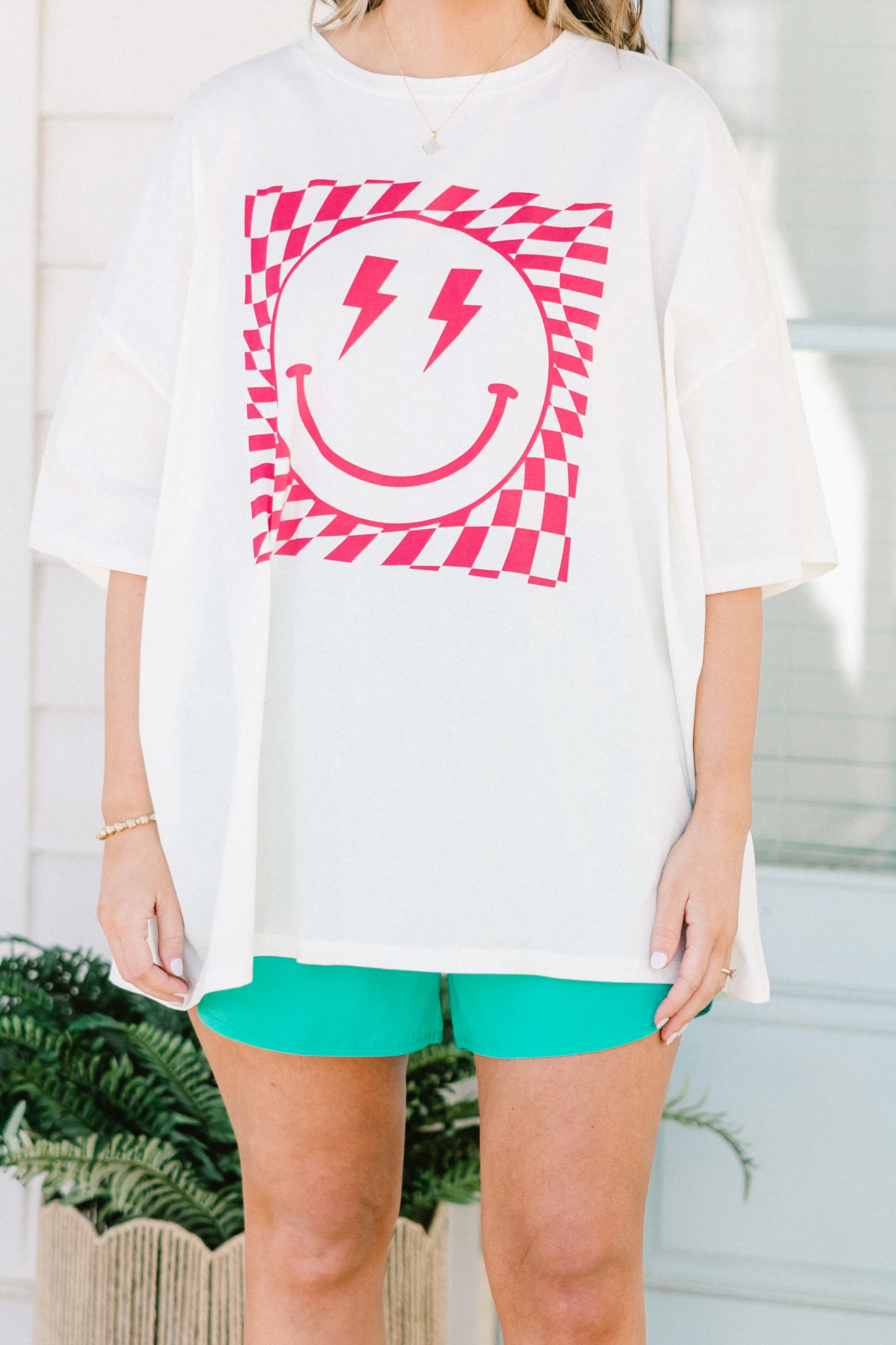 Watermelon Sugar Smiles Boyfriend Tee, Ivory - Image 4