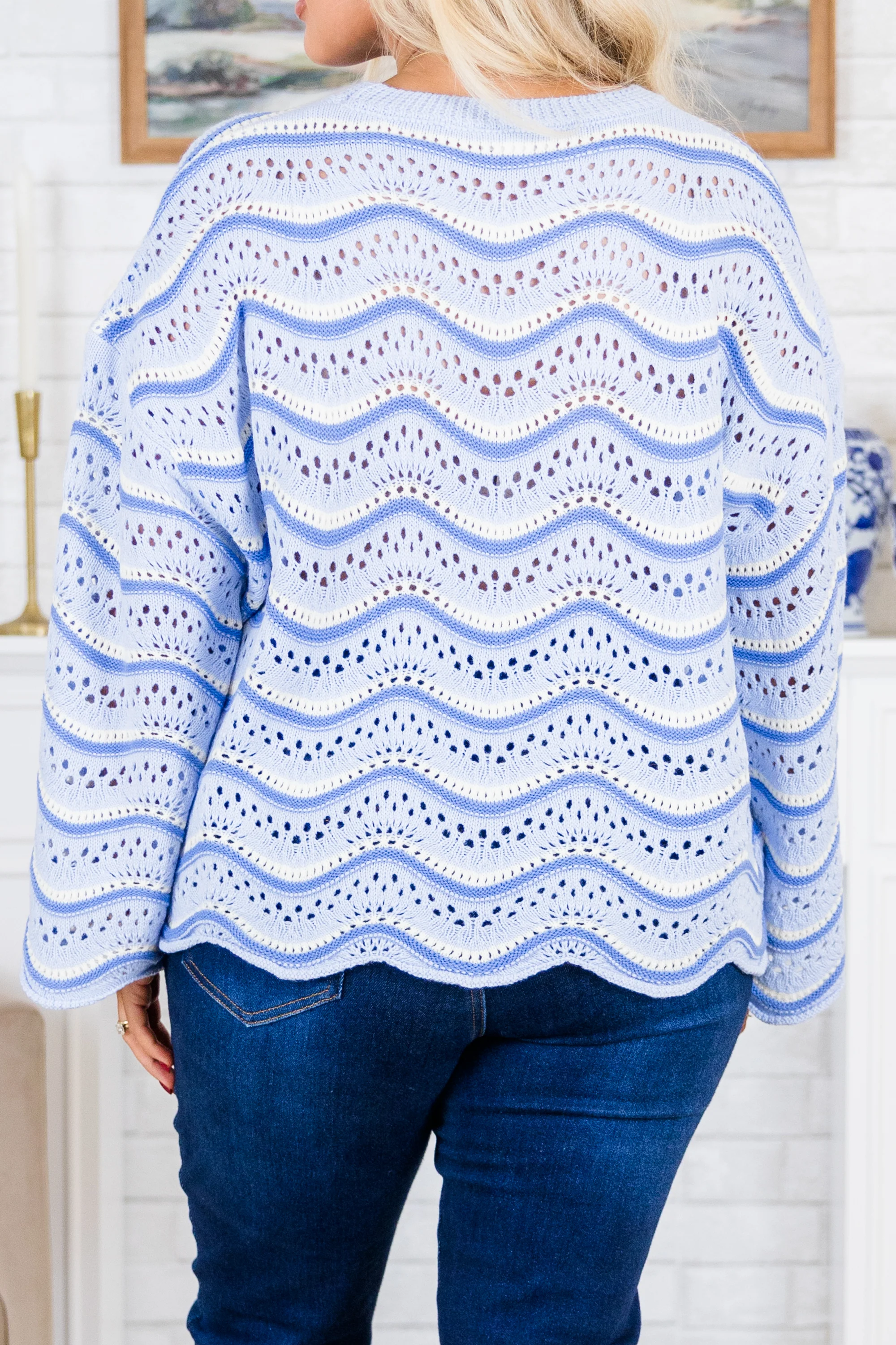 Wavy Comfort Sweater, Blue - Image 6