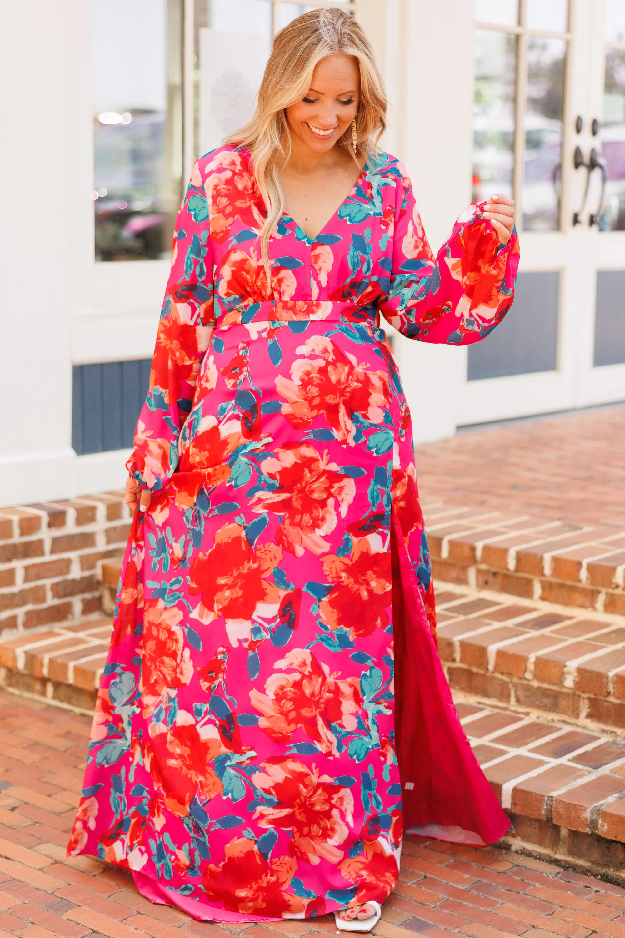 Way Too Complicated Maxi Dress, Fuchsia Multi - Image 3