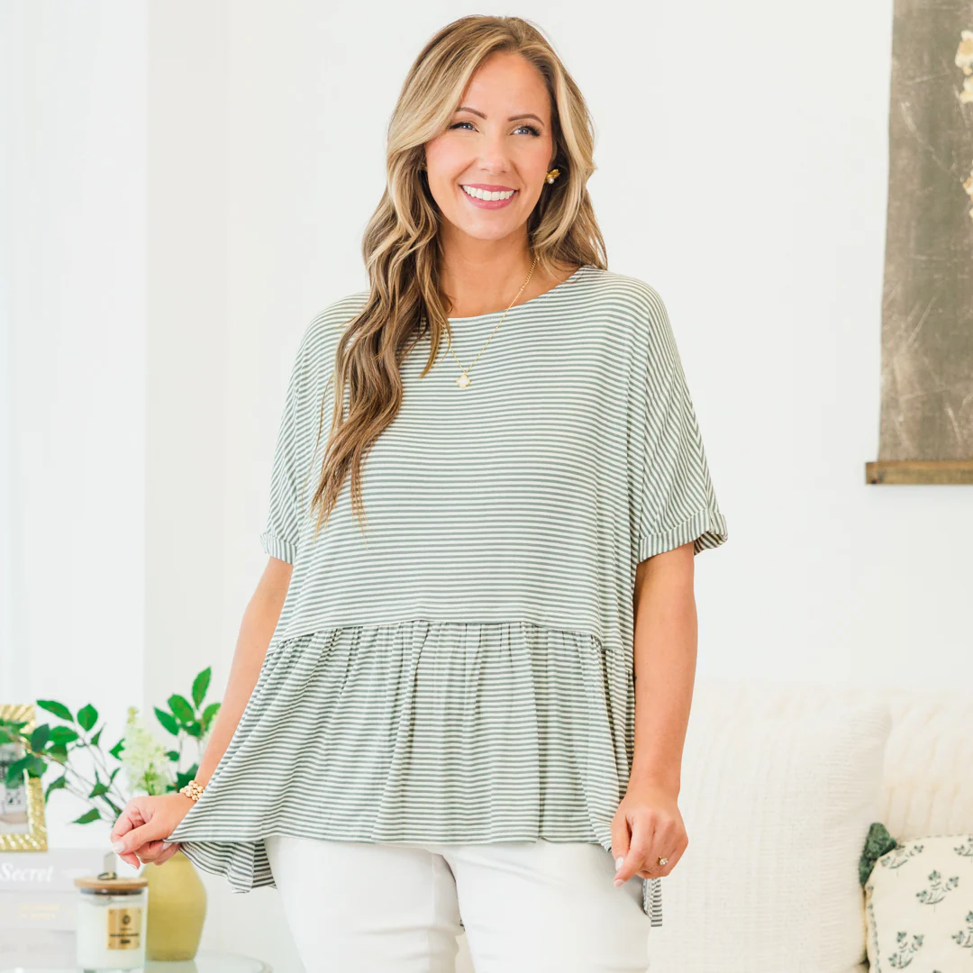 Wear And Tear Top, Sage-Ivory - Image 7
