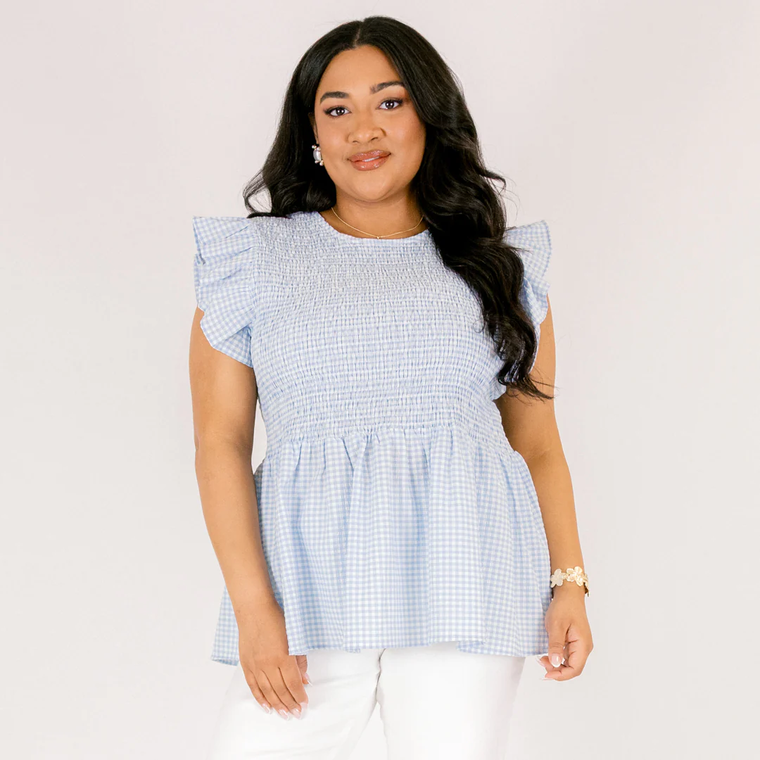 Well Within Top, Blue Gingham - Image 7