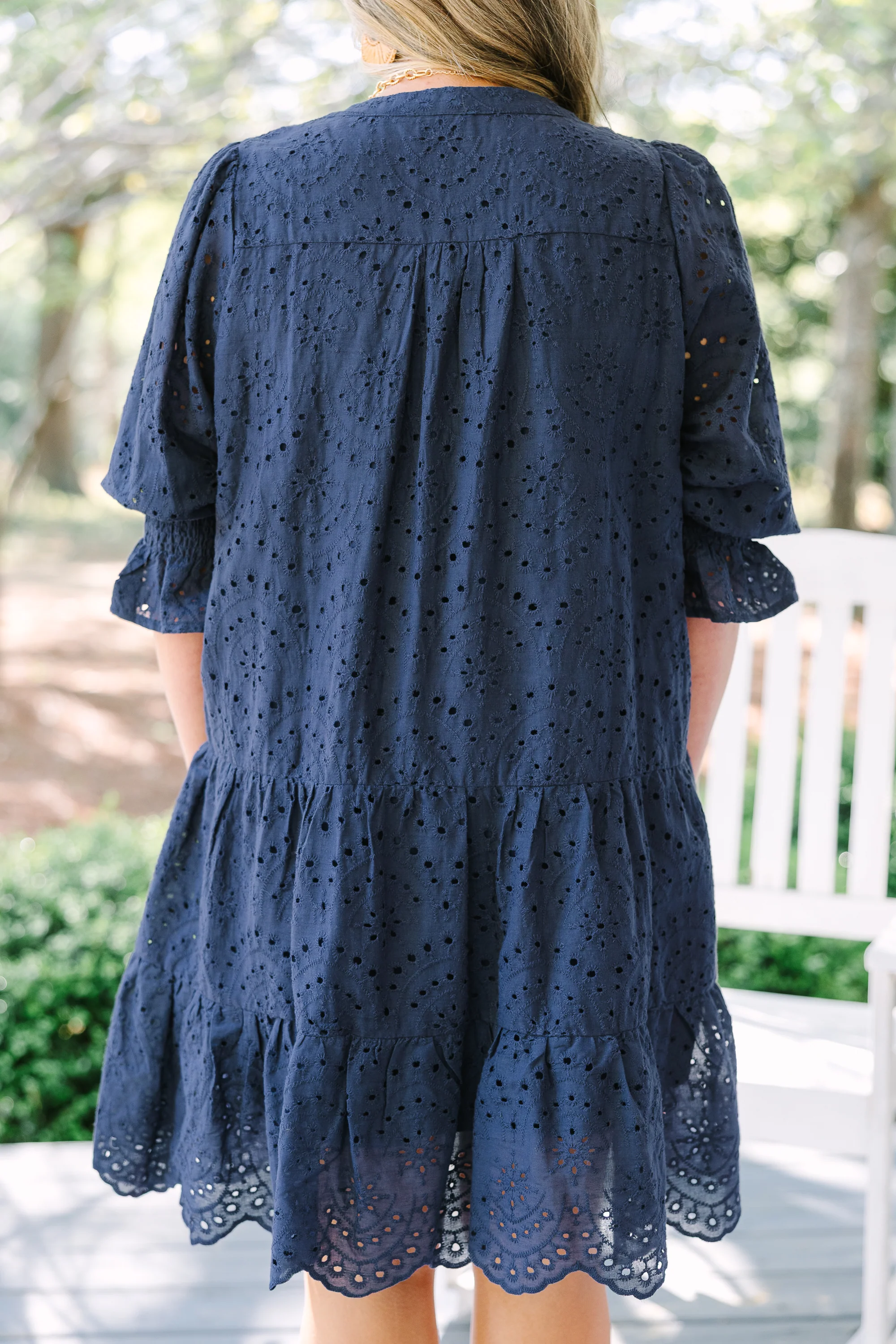 What You Know Dress, Navy Embroidery - Image 6