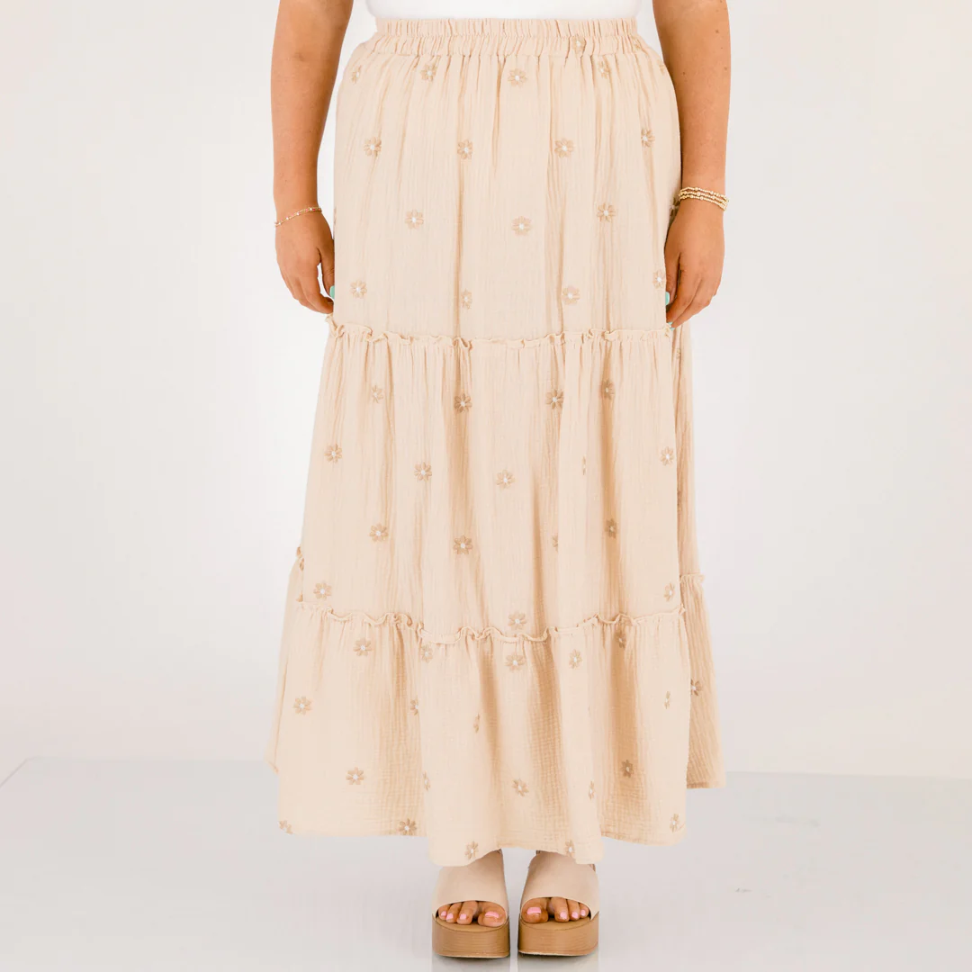 Whimsical Woman Maxi Skirt, Ivory - Image 7