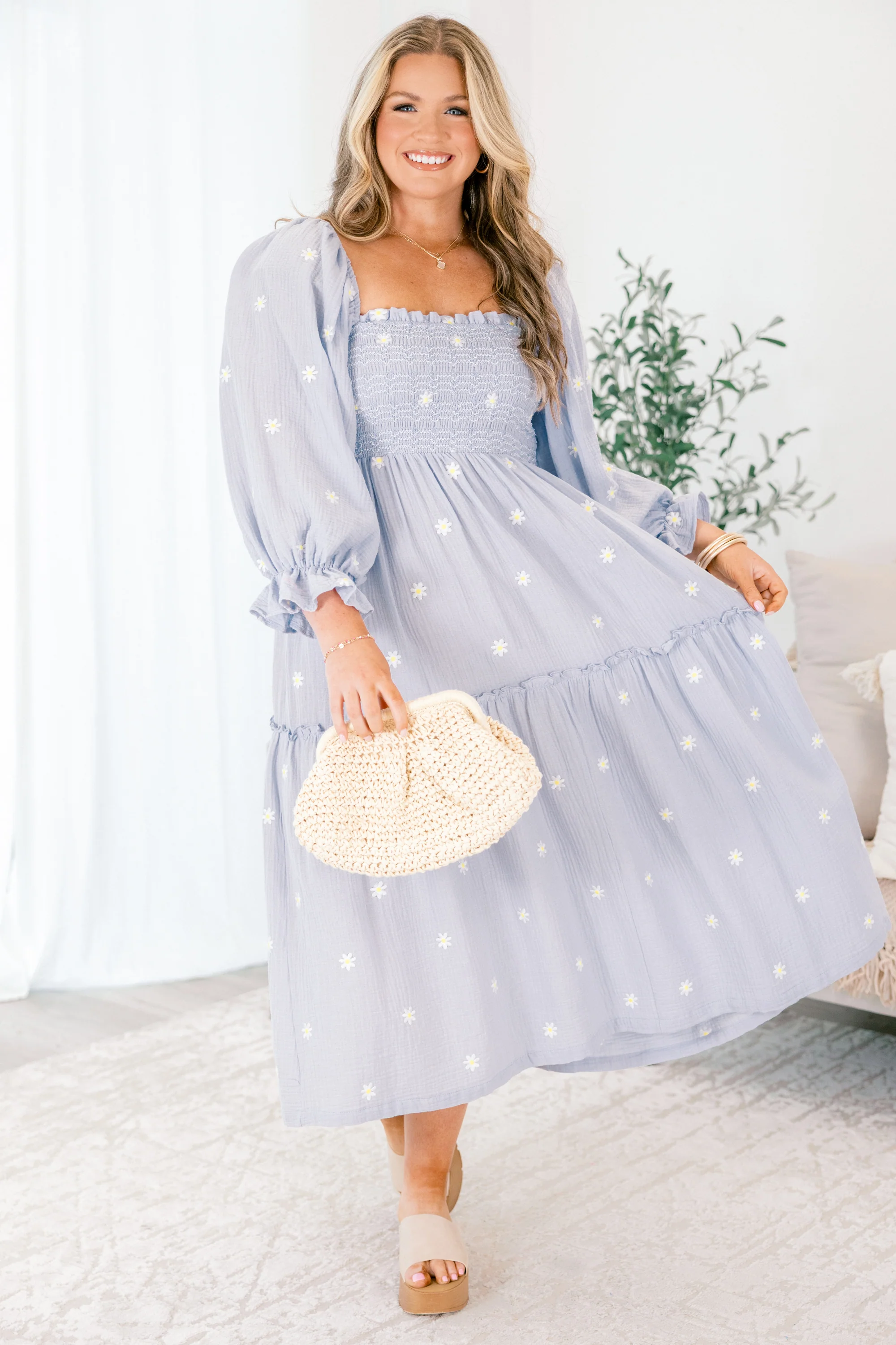 Wildflower Wonder Dress, Cornflower - Image 3
