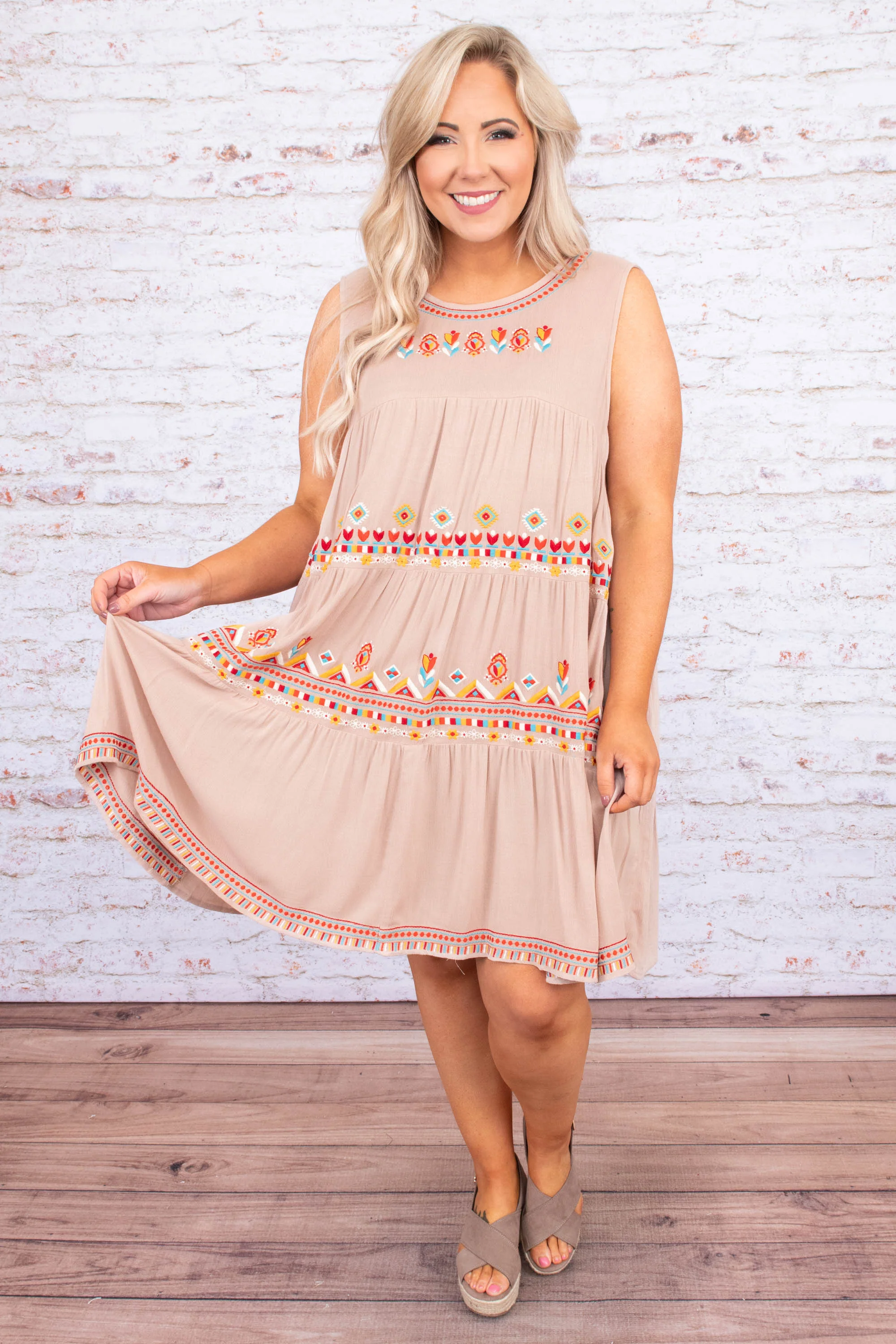 Winds of Time Dress, Taupe - Image 2