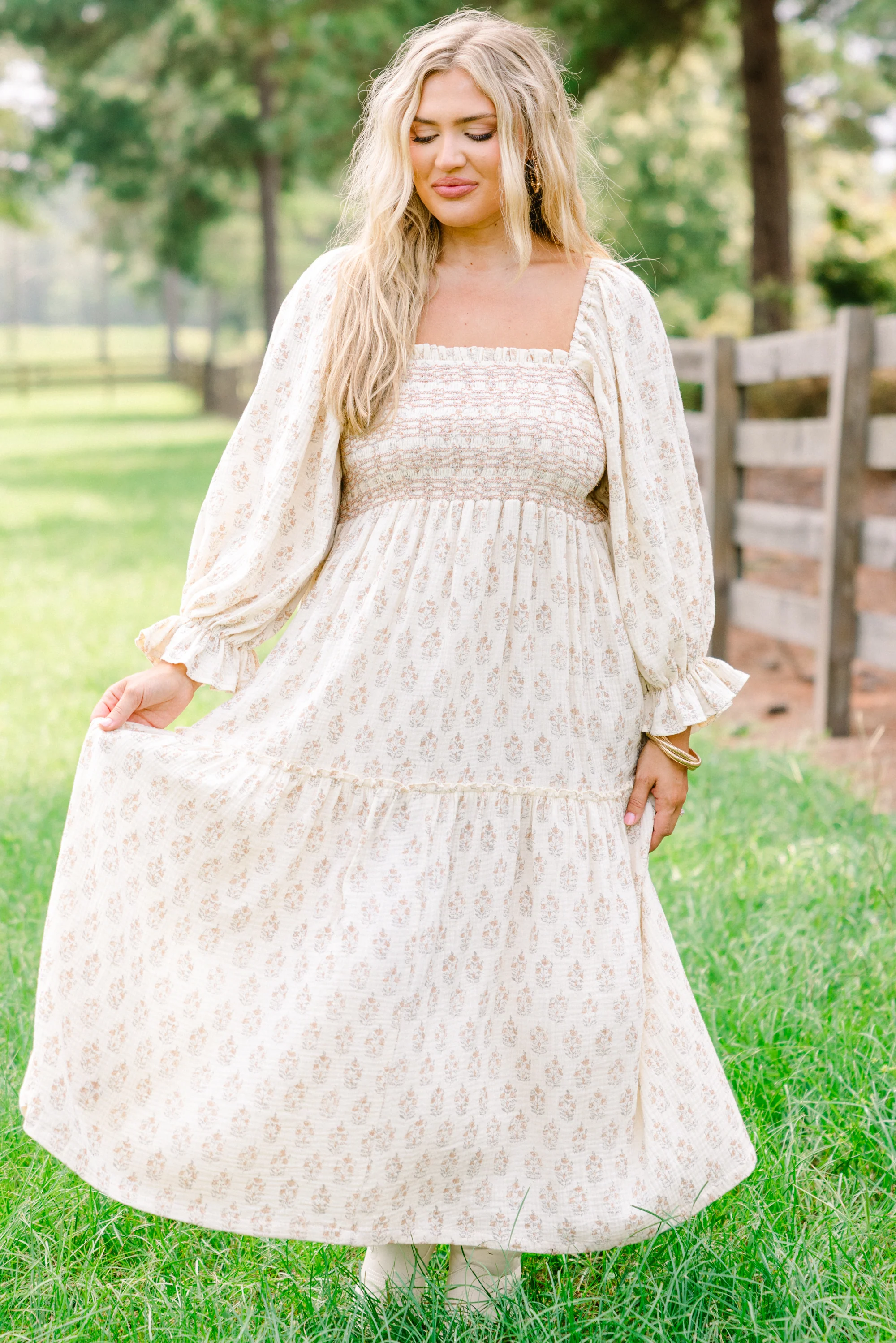 Wonderful Wildflower Dress, Cream - Image 2