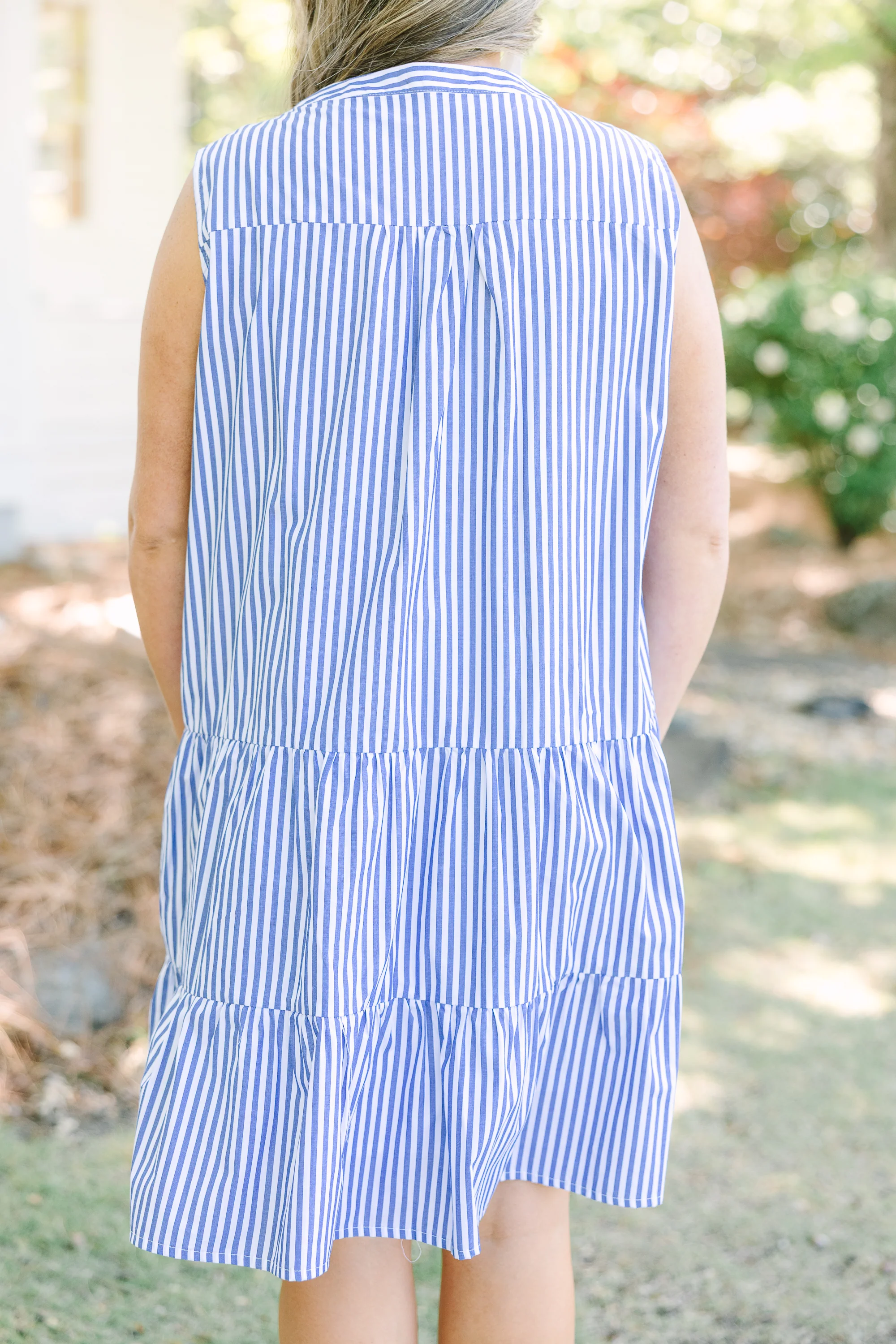 You Know The Feeling Dress, Blue Stripe - Image 6