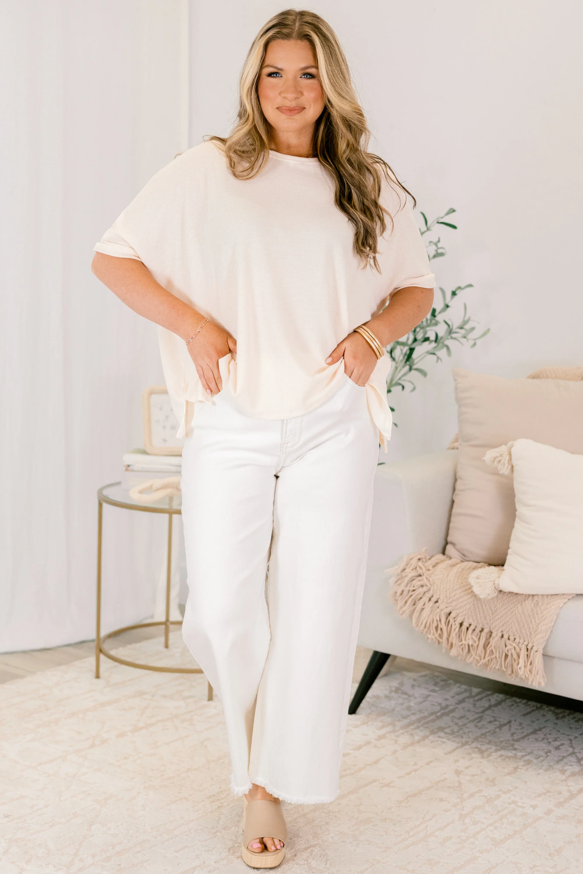 You Should Know Jeans, Cream - Image 2
